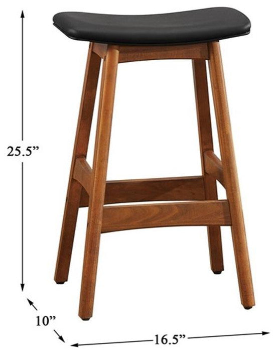 Lexicon Ride Faux Leather Counter Stool in Black (Set of 2)