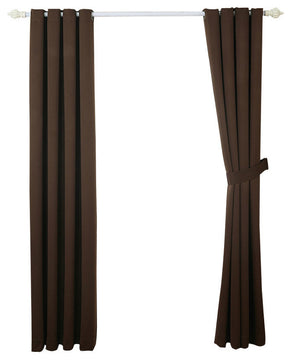 Serenta Black Out Curtains 4 Piece Sets, Chocolate, 54" X 63"