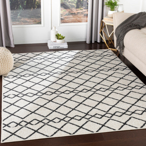 Surya Seville SEV-2320 7'10"x10'2" Rug, Black/White