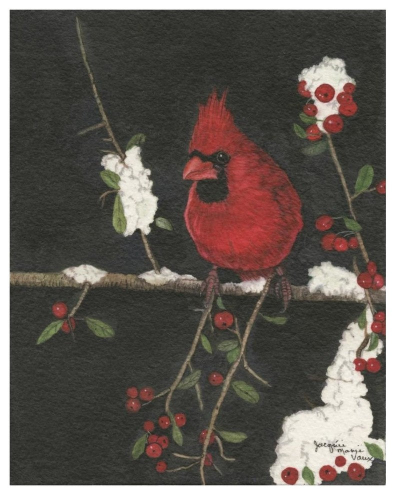 "The Cardinal" Digital Paper Print by Jacquie Vaux, 30"x37"