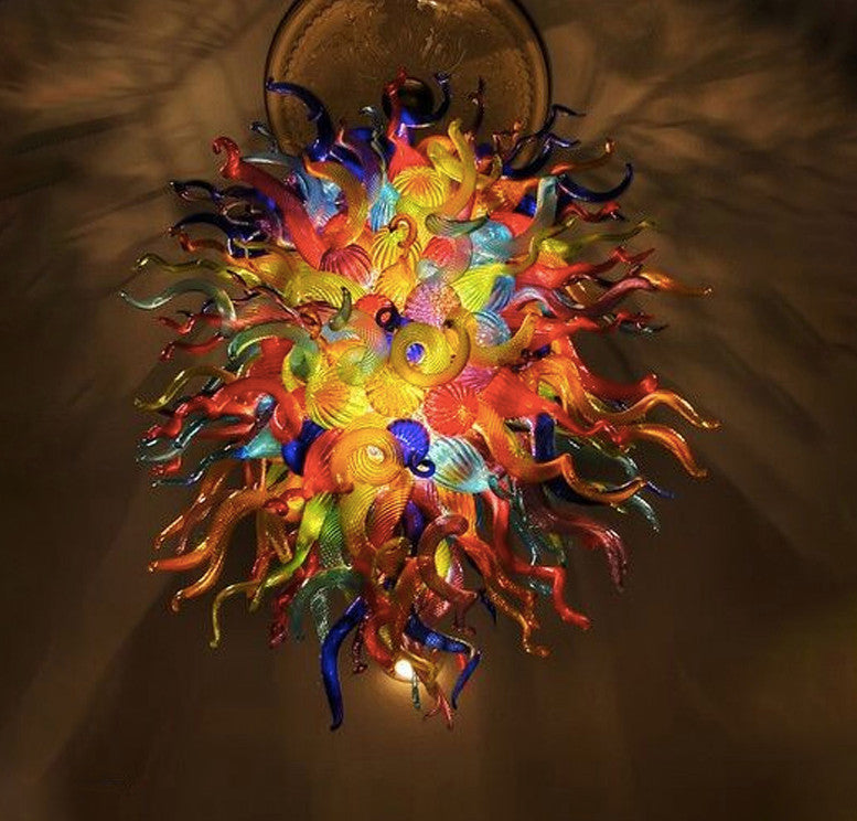 Artemis Vintage Multicolor Blown Glass Chandelier Lighting, W32"x48"