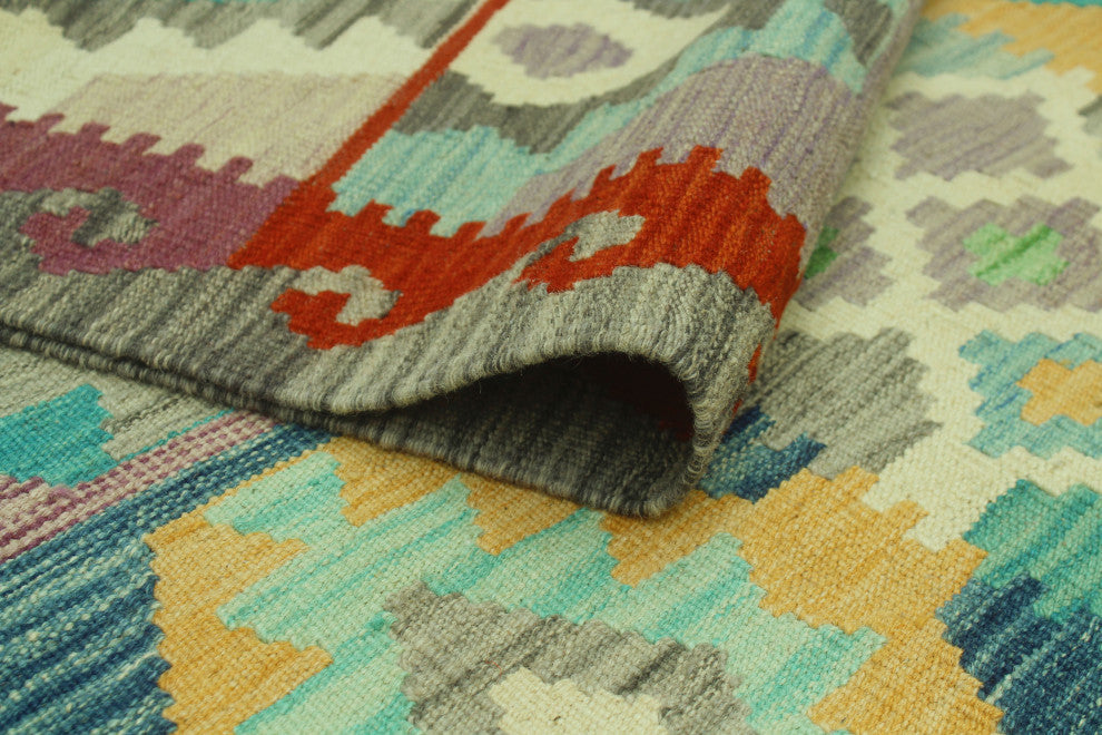 Sangat Kilim Aarif Ivory/Gray Rug, 8'5x11'3