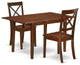 3Pc Rectangle 48/60" Kitchen Table, 12, Leaf And Pair Of Wood Seat Chairs