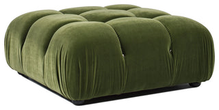 Marcel 36" Modular Tufted Square Cocktail Ottoman, Olive Green Performance Velvet