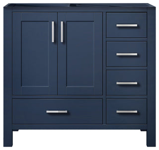 Jacques 36" Vanity Cabinet Only, Navy Blue, Left