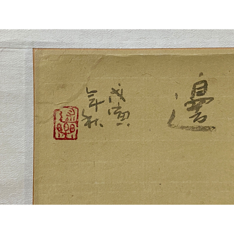 Chinese Color Ink Tong Lady Lotus Flower Scroll Painting Wall Art Hws1975