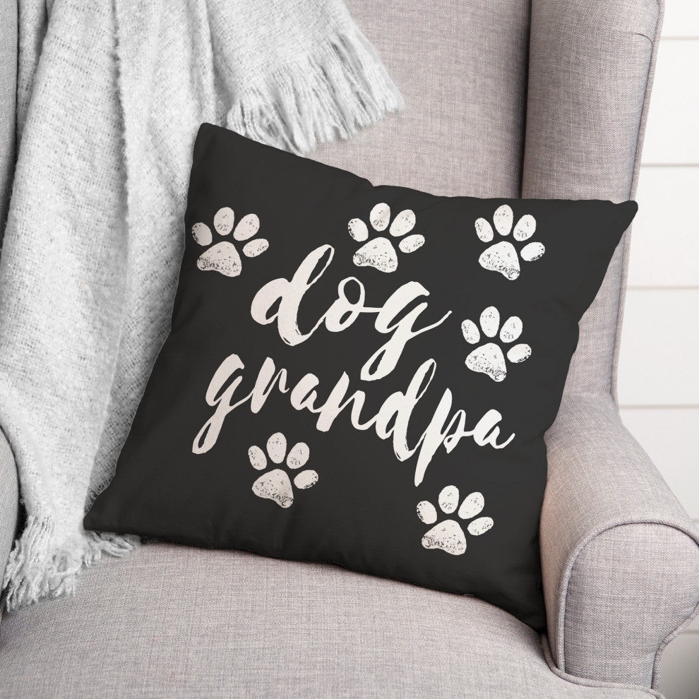 Dog Grandpa Paws 18x18 Spun Poly Pillow