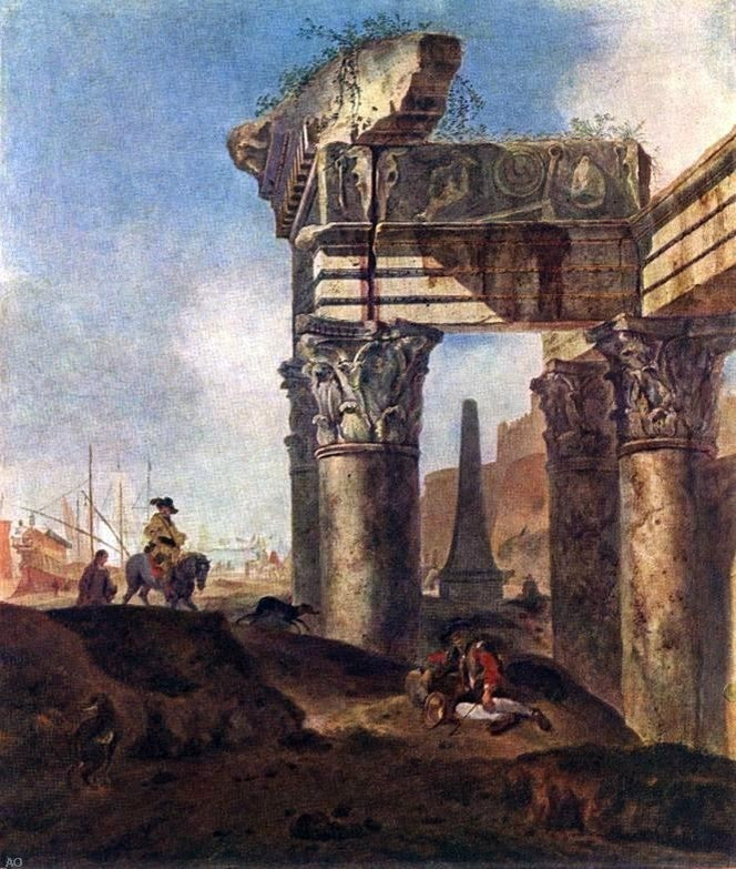 Jan Baptist Weenix Ancient Ruins, 20"x25" Wall Decal