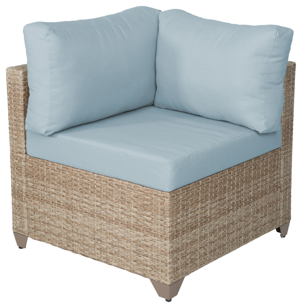 Maui 3-Piece Outdoor Sectional Sofa, Natural Aged Wicker