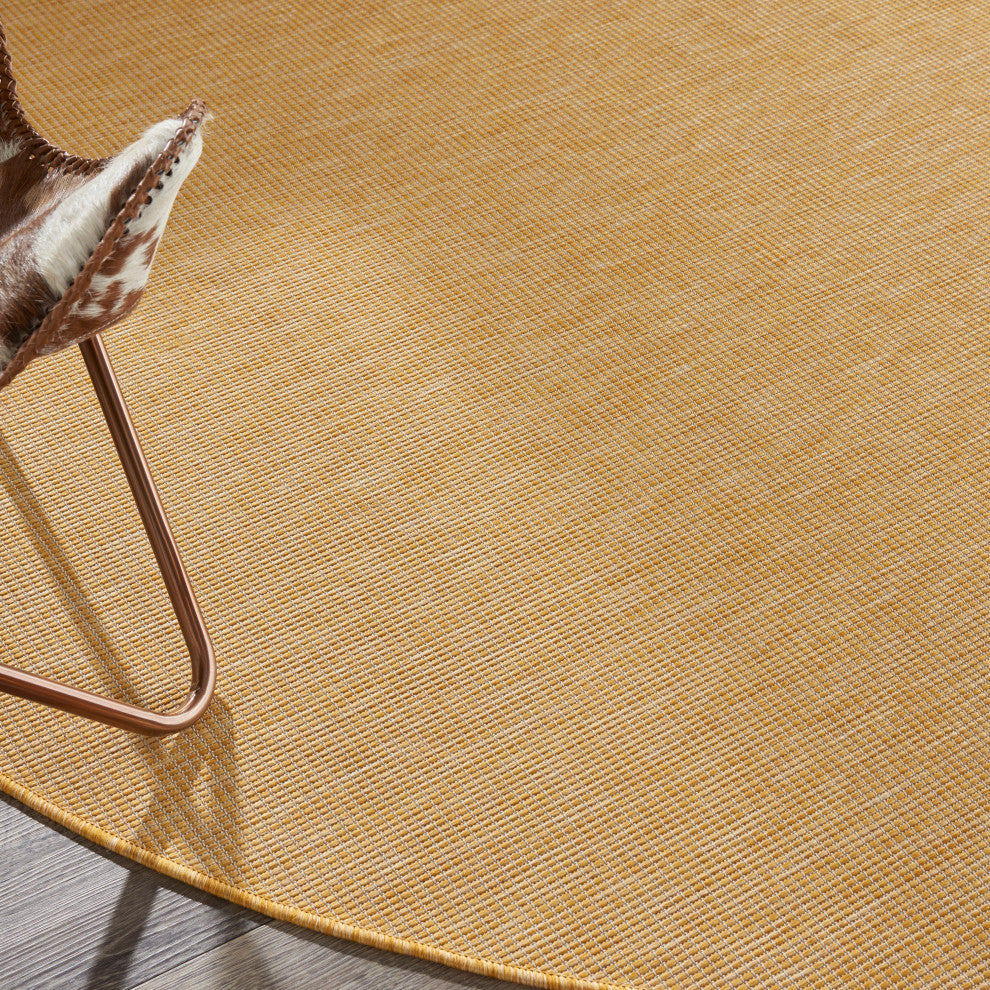 Nourison Positano Contemporary Area Rug, Yellow, 8'xround