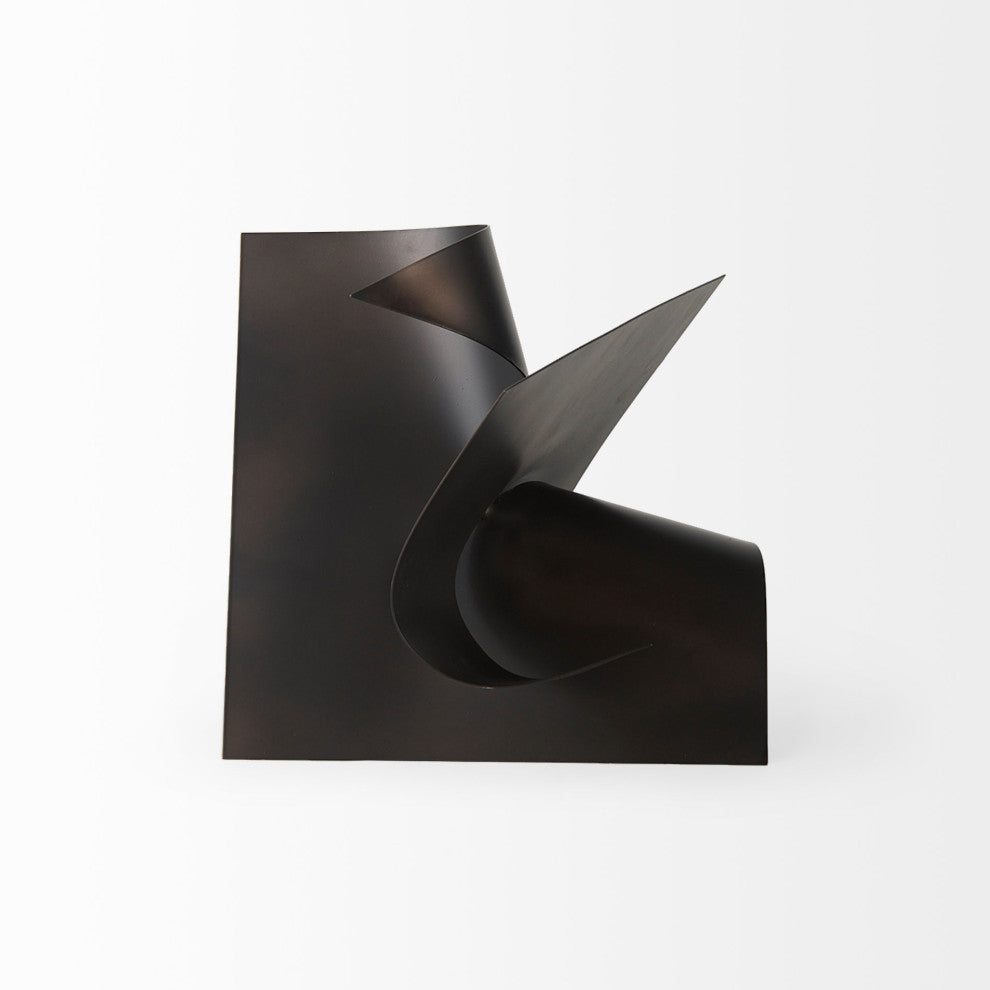 Francesca 11.8Lx11.8Wx11.8H Black Metal Sculptural Decorative Object