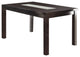 Benzara BM171302 Wooden Dining Table With Tempered Glass Top, Brown