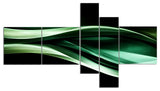 Glittering Green Pattern, Abstract Canvas art print, 60"x32", 5 panels