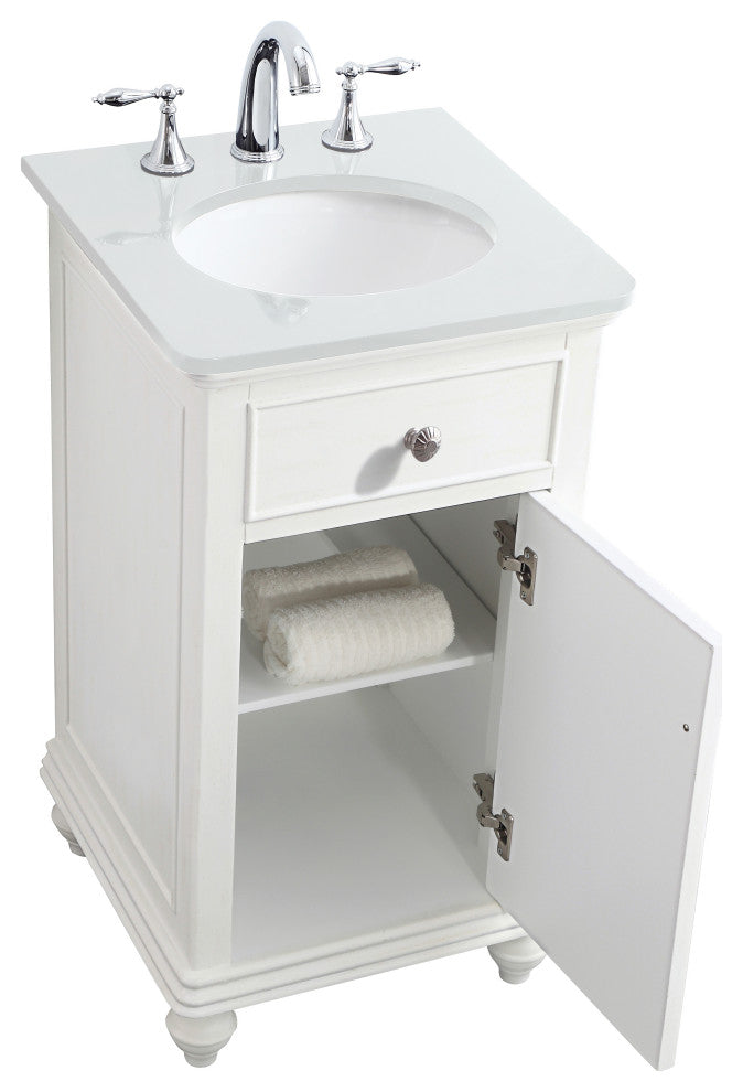 Bathroom Vanity, Antique White, 19"