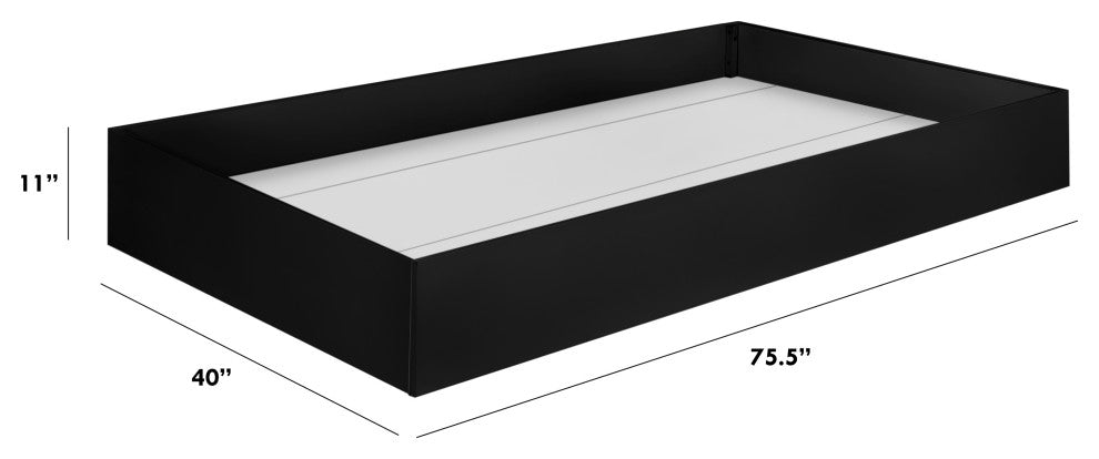 Universal Twin Storage Trundle Bed, Black