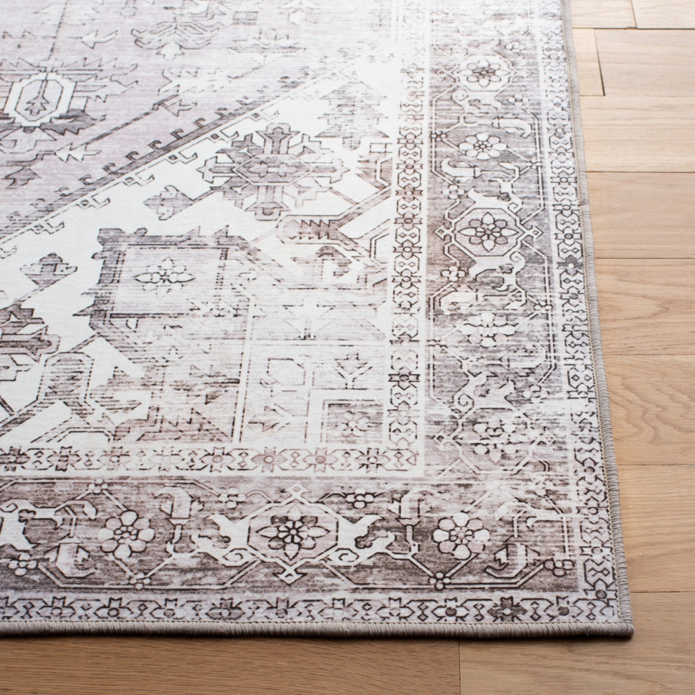 Safavieh Tucson TSN102 Rug Machine-Washable, Beige/Grey, 9' Square