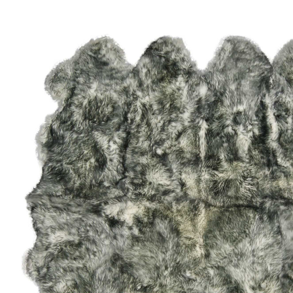 72"x72"x2" Gradient Gray Octo Sheepskin Area Rug