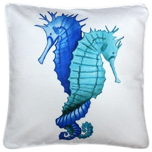 Tracy Upton Capri Entwined Seahorses Throw Pillow, 20"x20"