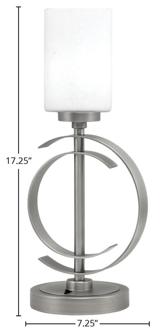 1-Light Table Lamp, Graphite Finish, 4" White Muslin Glass
