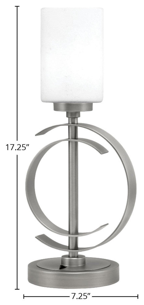 1-Light Table Lamp, Graphite Finish, 4" White Muslin Glass