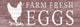 "Farm Fresh Eggs" Painting Print on White Wood, 45"x15"