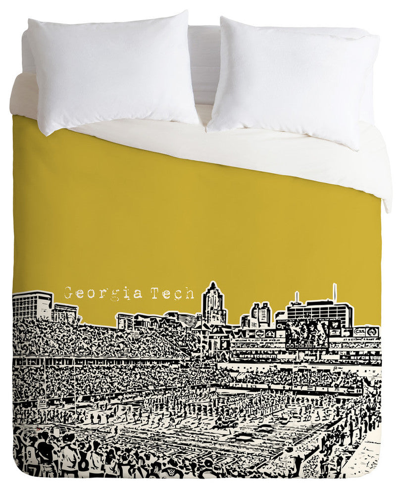 Deny Designs Bird Ave Georgia Tech Yellow Duvet Cover - Lightweight