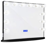 Hollywood Glow Plus Vanity Mirror, Pro Black, Frosted Bulbs, Bluetooth