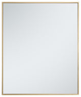 Elegant Decor Eternity 36" x 30" Contemporary Metal Frame Mirror in Brass