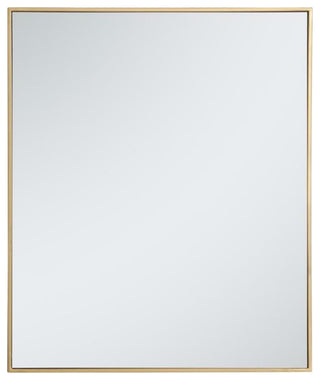 Elegant Decor Eternity 36" x 30" Contemporary Metal Frame Mirror in Brass