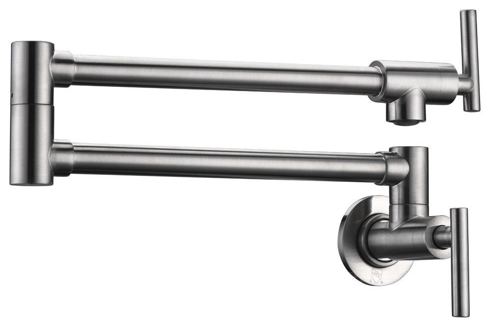 Braccia Series 24" Wall Mounted Pot Filler, Brushed Nickel