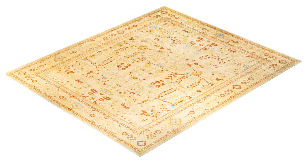 Eclectic, One-of-a-Kind Handmade Area Rug Ivory, 11' 10 x 14' 3