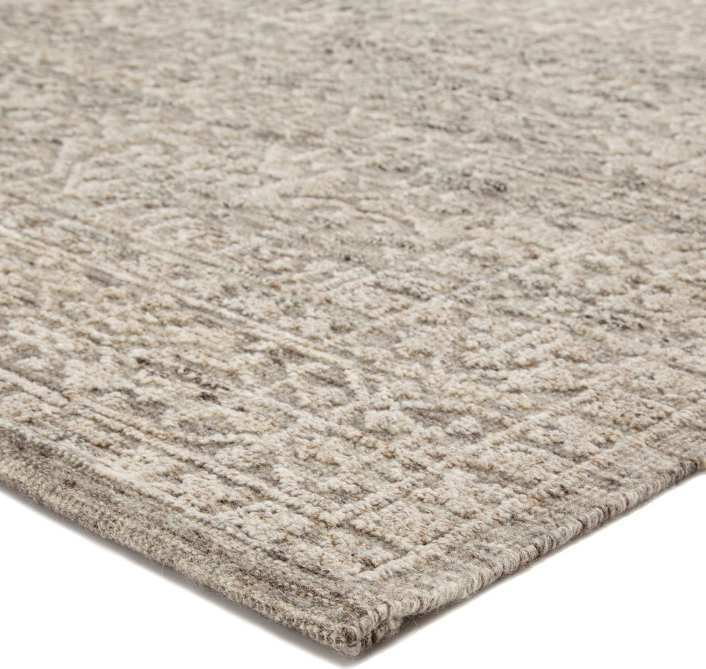 Jaipur Living Sian Knotted Floral Gray/Beige Area Rug, 8'10"x12'9"
