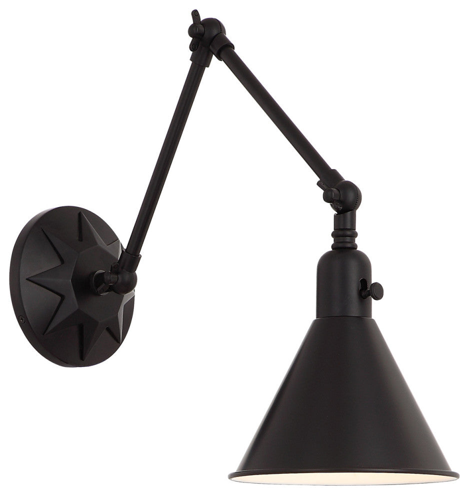 CRYSTORAMA MOR-8801-MK Morgan 1 Light Matte Black Sconce