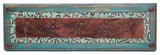 Turquoise Ranch Cowhide Leather Hat Rack