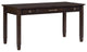 Pine Wood Desk with Three Drawers and Metal Pull Out, Brown and Bronze