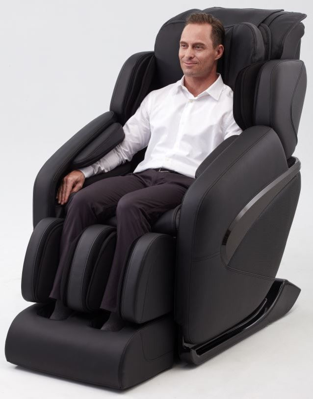 Jin Deluxe L-Track Massage Chair w/ Zero Gravity | Full Body Massage, Black
