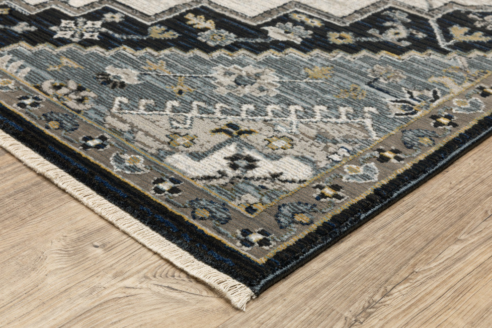 Oriental Weavers Keira KEI04 Medallion Rug, Blue, 3'3"x5'