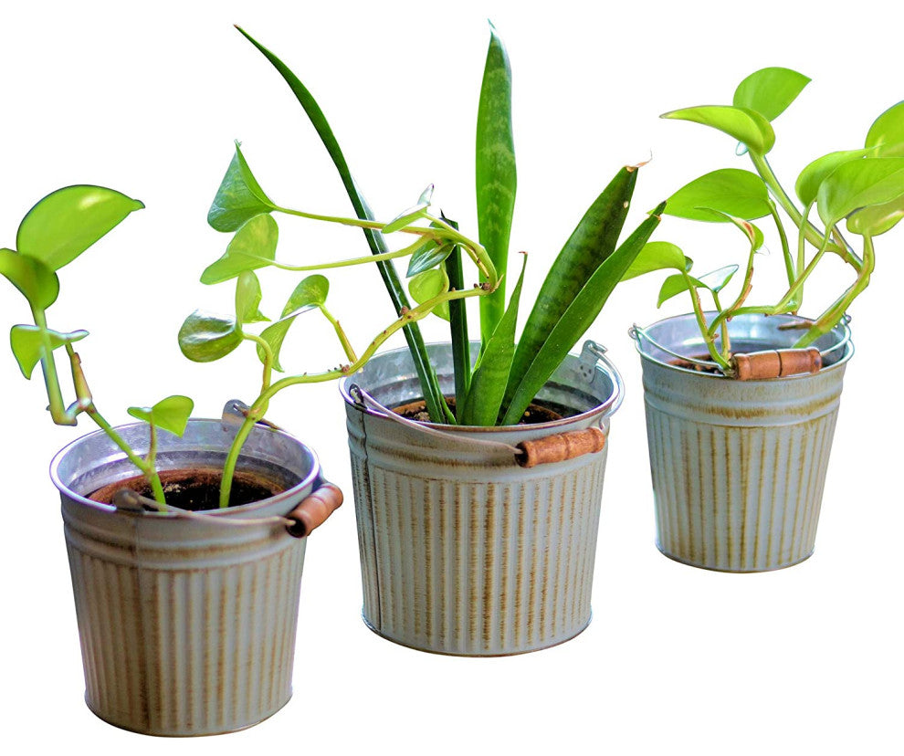 3 Piece Corrugated Bucket Cache Pot Planter