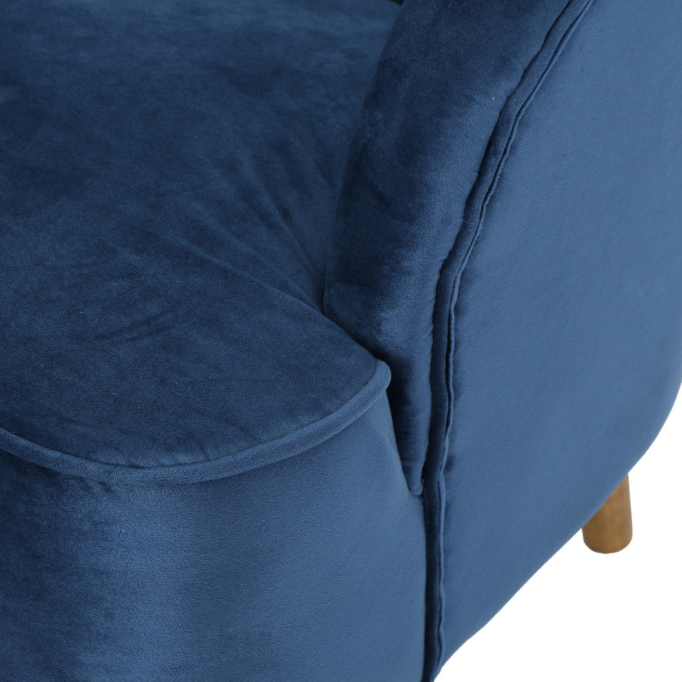 GDF Studio Scarlett Modern New Velvet Sofa, Cobalt