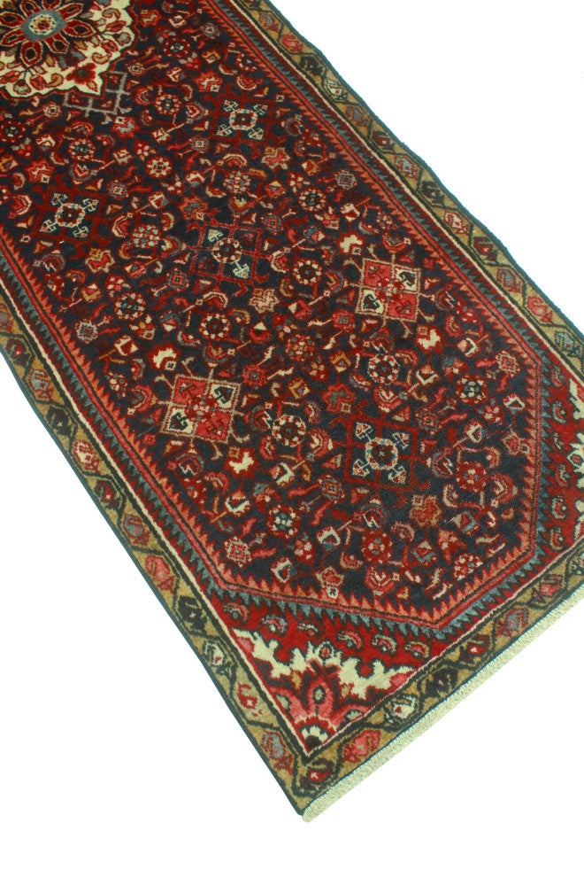 Fine Vintage Distressed Tanyeli Charcoal/Ivory Runner, 2'7 x 9'2