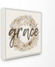 "Grace Floral Wreath" 24x24, Stretched Canvas Wall Art