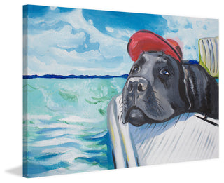 "Sailing Lab" Painting Print on Wrapped Canvas, 36"x24"