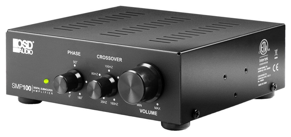 100W Class D Mono Subwoofer Amplifier, Advanced Crossover and Auto Sensing