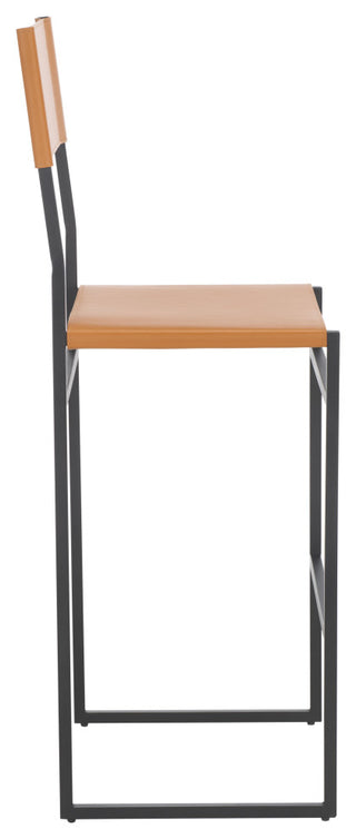 Safavieh Layne Barstool, Cognac/Black, Cognac/Black