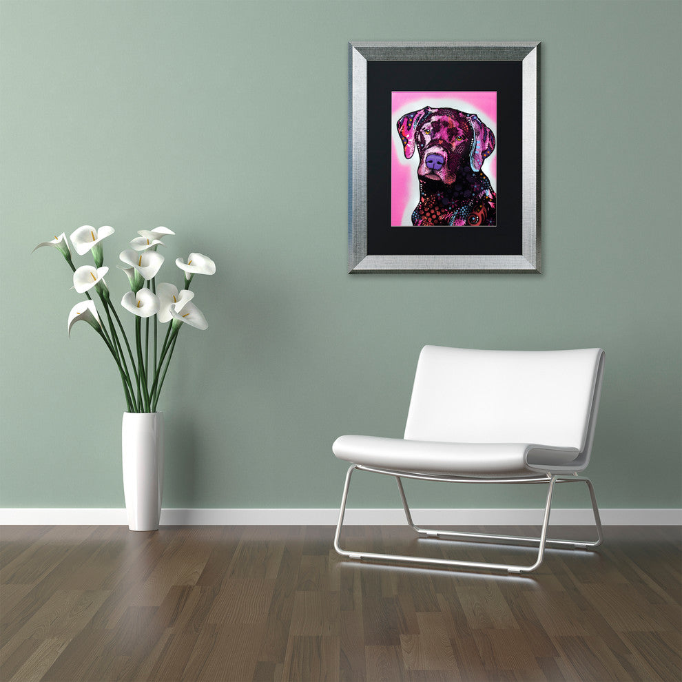 Dean Russo 'Black Lab' Framed Art, Silver Frame, 11"x14", Black Matte