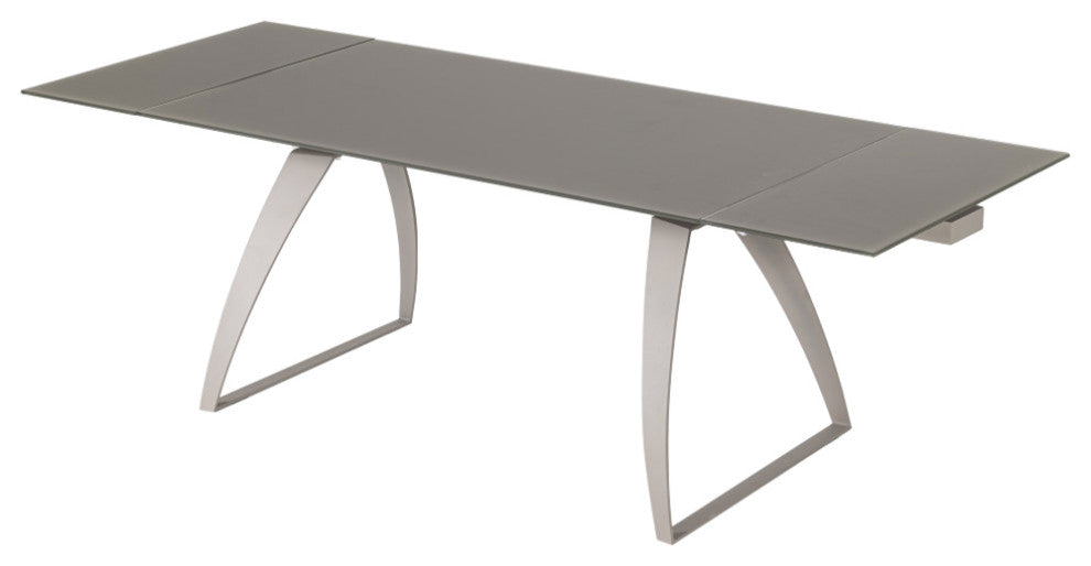Modrest Croy Extendable Gray Glass Dining Table