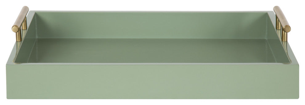 Lipton Decorative Wood Tray With Metal Handles, Green, 16.5"x12.25"