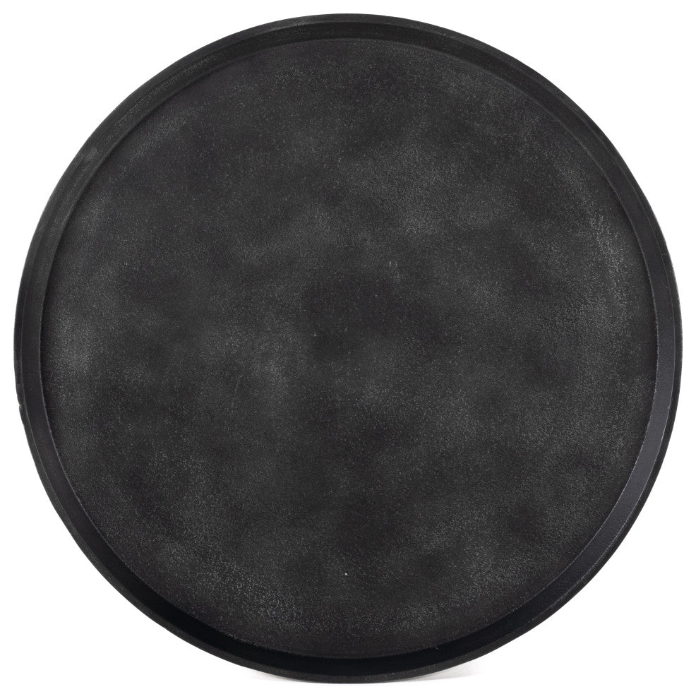Cronos End Table-River Grey Marble Solid