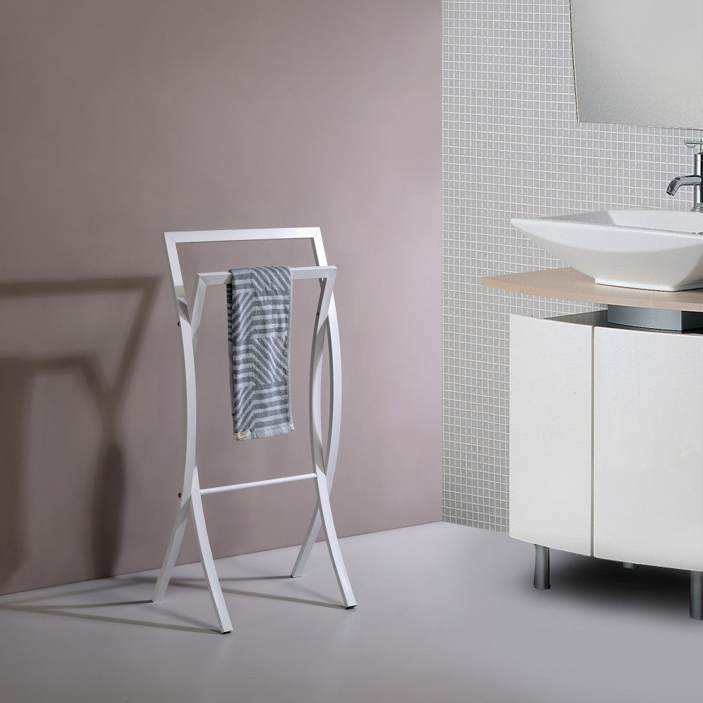 Rusbac Metal Towel Stand (White)