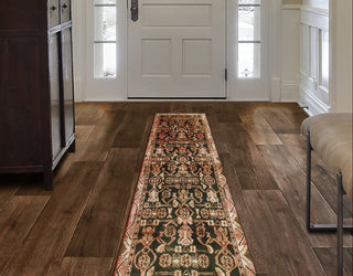 Fine Vintage Distressed Theron Charcoal/Beige Runner, 2'7 x 8'9